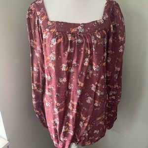 🚨FINAL PRICE 💸LC Lauren Conrad square-neck floral peasant top